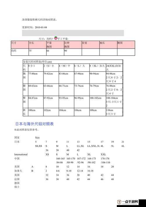 苦涩欧美尺码日本尺码专线美国：探索不同尺码的时尚密码